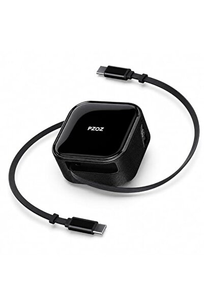 Pzoz كابل USB C قابل للسحب، سلك شحن سريع 60 واط لـ CarPlay