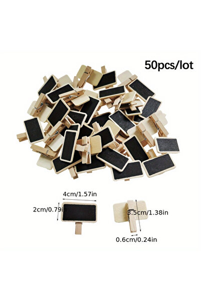 Choice 30Pcs 30Pcs Wooden Mini Blackboard Clips Message Slate Rectangle Clips...