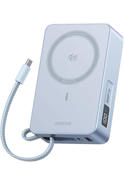 GENERAL يوجرين باور بانك ماجسليب بتقنية Qi2 25W 10000mAh مزود بكابل USB-C رما...