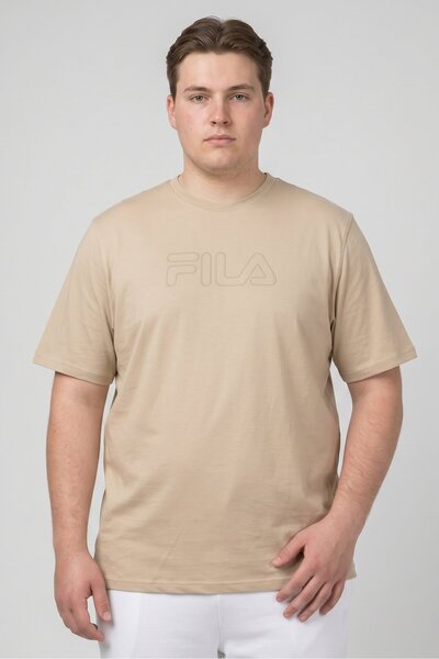 FILA Men Sportswear Fit Short Sleeve Outdoor T-Shirt, Beige