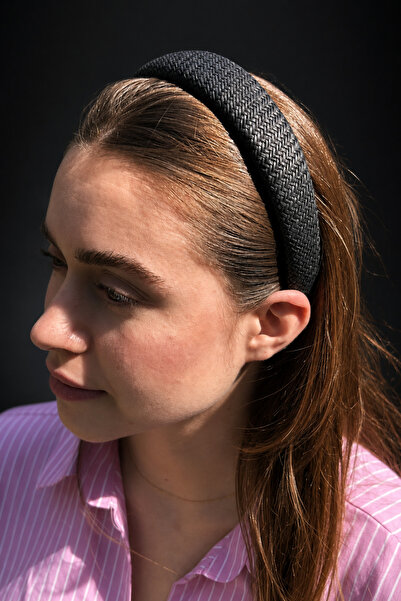 ByMerve Bym162-1 Women's Black Straw Textured Thin Hair Crown Bohemian Daily ...