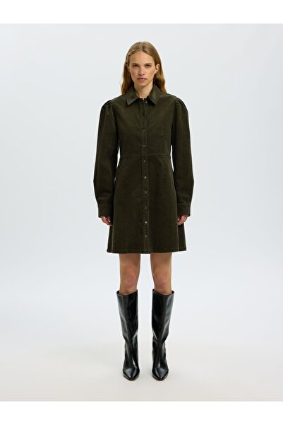 SELECTED Midikleid Baumwoll Cord