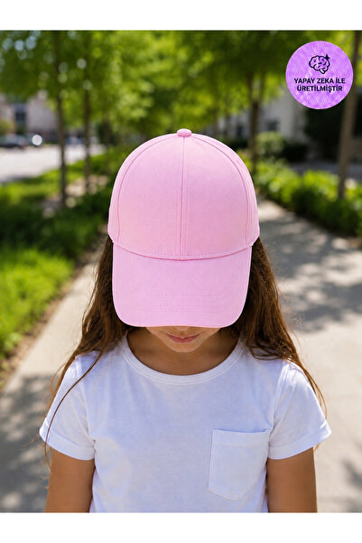 ZERAMİNE Pink Children's Baseball Cap – Adjustable Velcro Back Unisex Kids Sp...