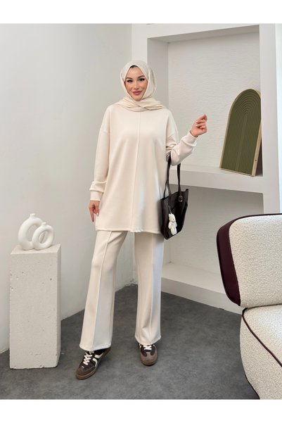 Mihran Butik Premium Model Modal Fabric Women's Top and Bottom Set