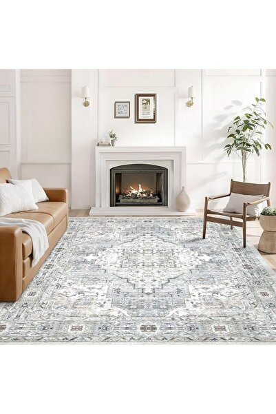 Winsoyya Living Room Area Rug Washable Stain Resistant Non Slip Rustic Patter...