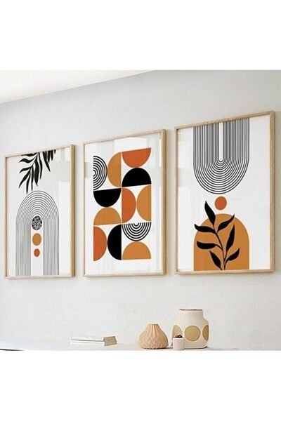 ALAYRA International ALAYRA Abstract Framed Wall Art Set of 3 60x80 cm