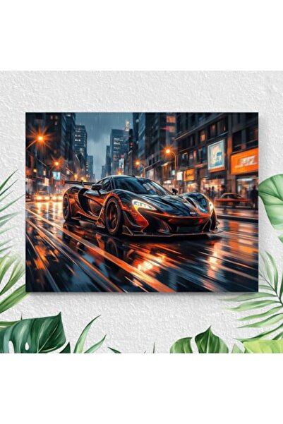 ALAYRA International ALAYRA Neon Supercar Vibrant Space Wrap Framed Canvas Wa...