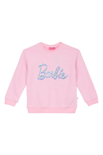 Barbie Pembe Kız Çocuk Baskılı Relaxed Sweatshirt BRB6WG-SWT6601