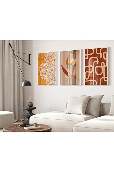 ALAYRA International ALAYRA Line Terracotta Geometric Wall Art 3-Piece White ...