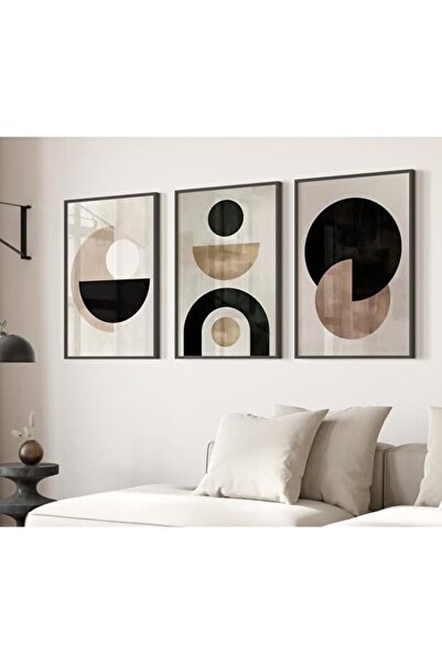 ALAYRA International Signtouch Corners Canvas Wall Art Set of 3 White Outer F...
