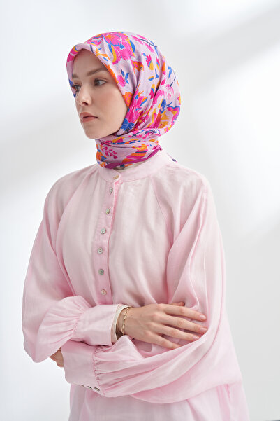 ARMANDA Eșarfă Garden Melody cu model, ediția Tencel - Fuchsia