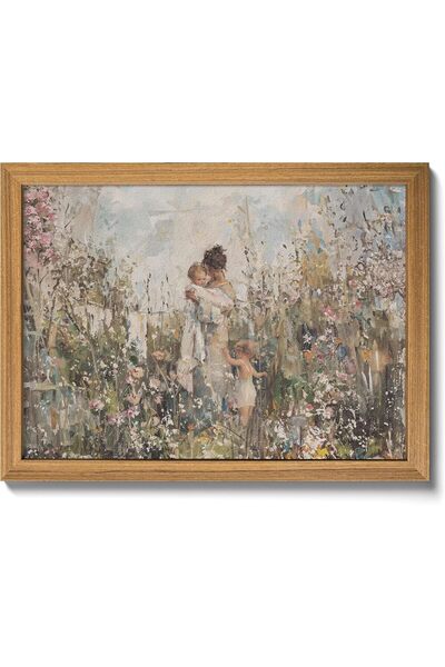 ALAYRA International Signtouch Vintage New Life Flowers Canvas Wall Art Gold ...
