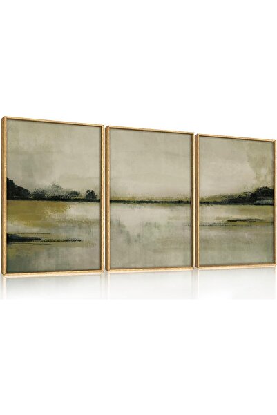 ALAYRA International Signtouch Mountain Lake Landscape Wall Art 3-Piece Woode...