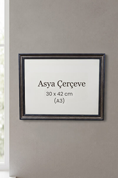 Asya Çerçeve 30 x 42 cm ( A3 Ebat ) Londra Model Antik Desenli Camlı Oda Mutf...
