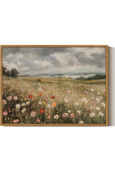 ALAYRA International Signtouch Colorful Wildflower Farmhouse Landscape Framed...