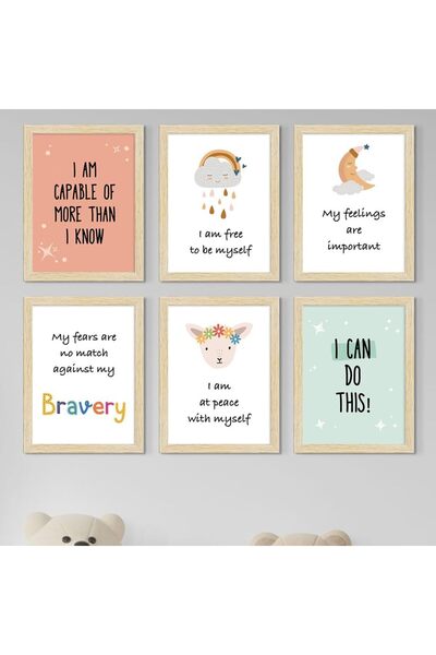 ALAYRA International Signtouch Motivational Quotes Kids Wood Wall Art 6-Piece...