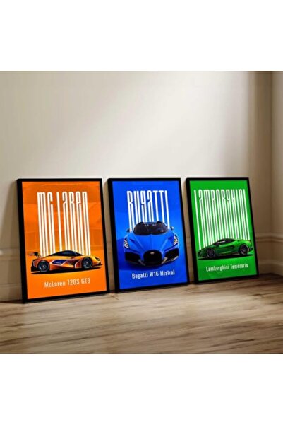 ALAYRA International ALAYRA McLaren GT3 Car Wall Art Set of 3 Outer Frame 60x...
