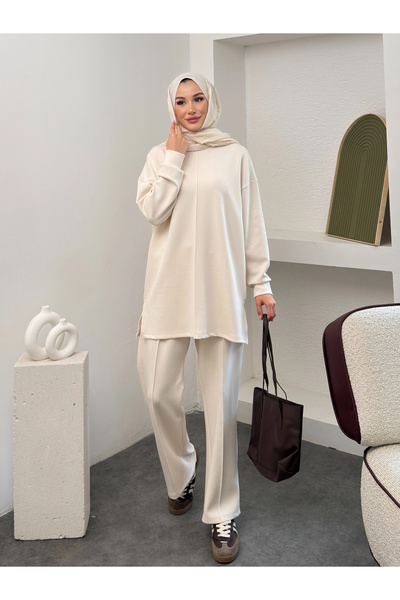 Mihran Butik Premium Model Modal Fabric Women's Top and Bottom Set