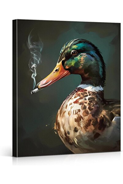 ALAYRA International Signtouch Mallard Duck Illustration Humorous Wrap Framed...