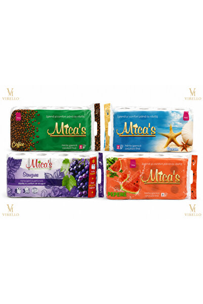 Mica'S Σετ 4 συσκευασιών αρωματικού χαρτιού υγείας Mica – Καφές, Ωκεανός, Στα...