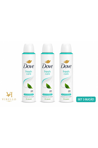 Dove Set 3 x Deodorant Spray Fresh Care, 150 ml, Protecție 48h, Prospețime de...