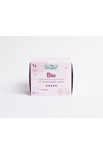 Vivicot Absorbante de noapte din bumbac organic bio, cu aripioare, 2 x 10 abs...