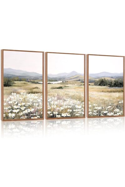 ALAYRA International Signtouch Landscape Floral Botanical Wall Art 3-Piece Wo...