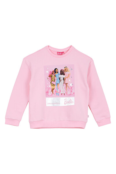 Barbie Pembe Kız Çocuk Relaxed Baskılı Sweatshirt BRB6WG-SWT6604