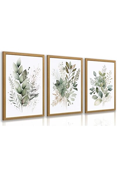 ALAYRA International Signtouch Watercolor Floral Botanical Wall Art 3-Piece W...