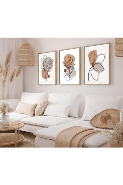ALAYRA International Signtouch Contemporary Wall Art Set of 3 Outer Frame 50x...