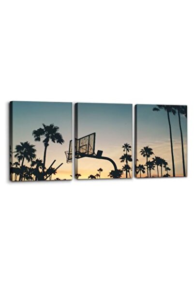 ALAYRA International ALAYRA Sports Basketball Sunset Trees Wrap Framed Wall A...