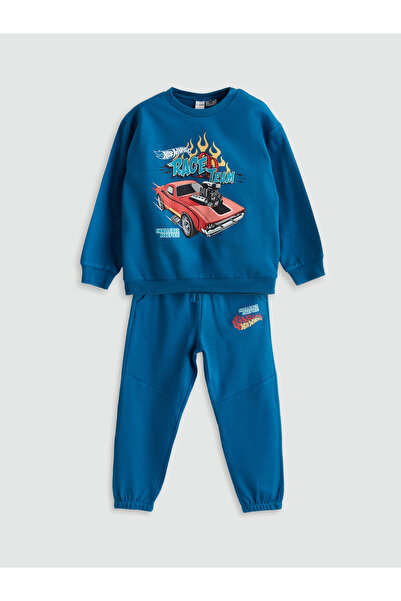 LC Waikiki Hot Wheels Printed Boys' Sweatshirt and Tracksuit Bottoms