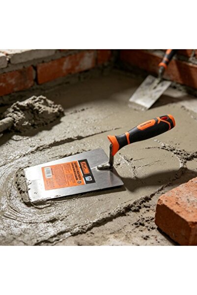 KMT Tools Spăcător trapezoidal de zidărie cu mâner bicolor, dimensiuni lamă 1...