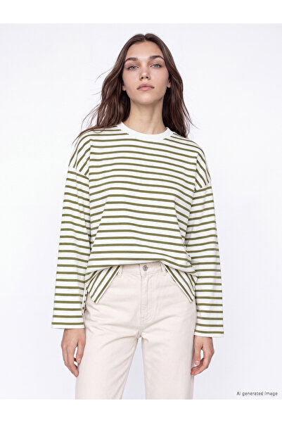 LC Waikiki Striped Oversize Women's Sweatshirt Tunic