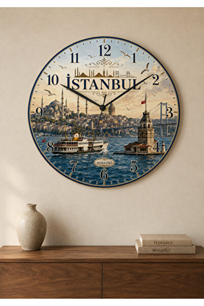 AA Shop İstanbul Türkiye Şehir Manzaraları Desenli Dekoratif Baskılı Ahşap Du...