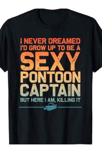 2BIR Funny Y Captain Art For Men Women Pontoon Boat T-Shirt