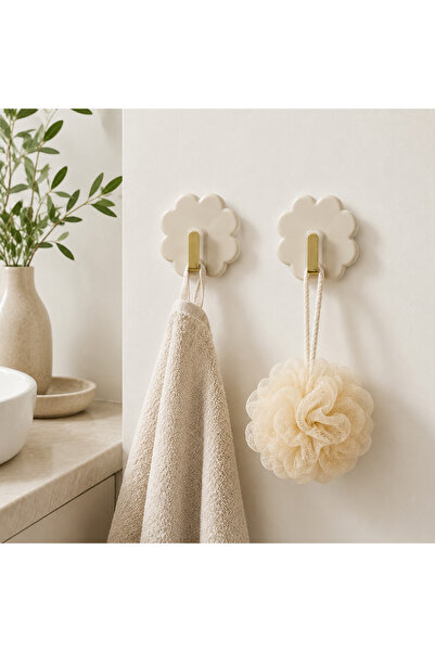 kitchen soft Gold Detaylı Çiçek Tasarımlı Dekoratif Duvar Askısı 2’li Set 5x5...