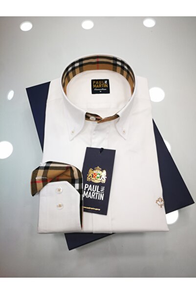 Paul Martin Canadian Plaid Garnished 100% Cotton Satin Men's Shirt