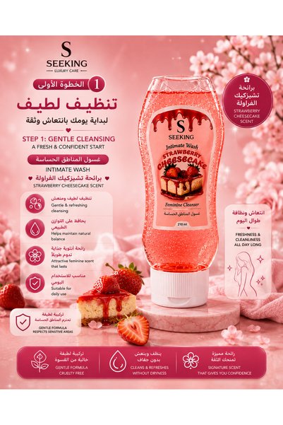 SEEKING2001 Chizkiq Strawberry Scented Cleanser, Deodorant, and Lotion - Comprehensive Care Package for Sensitive Areas