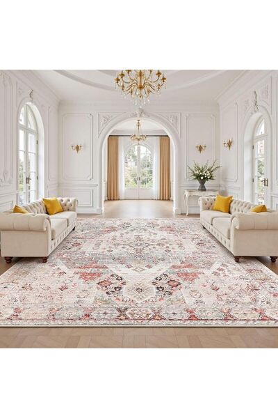 GENERAL Saur Lemon Rectangular Carpet, Polyester, Coral Pink, Large, Automati...