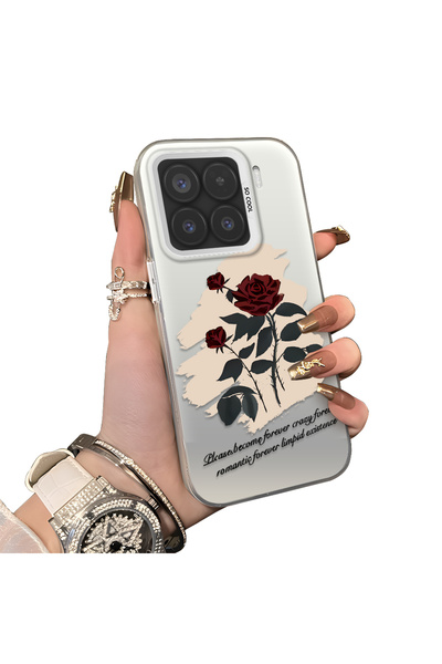 CHICASELUX Mi 15 5g Compatible Retro Red Rose Printed Shockproof Protective H...