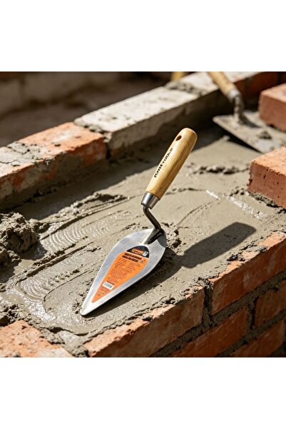 KMT Tools Spăcător de zidărie în formă de piersică cu mâner din lemn, lamă 17...