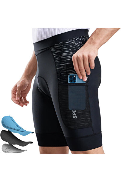 OtherMax Pantaloni scurți de ciclism pentru bărbați cu inserție de gel, respi...