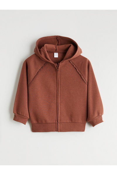 LC Waikiki Hooded Girls' Zippered Sweatshirt