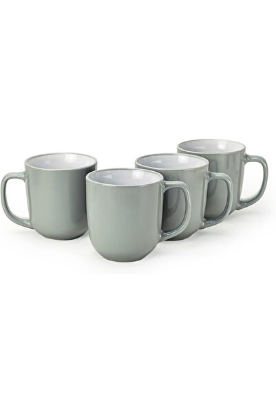 GENERAL Cuzen Art Stoneware Mug Set, 385 Ml, Off White, Microwave and Dishwas...
