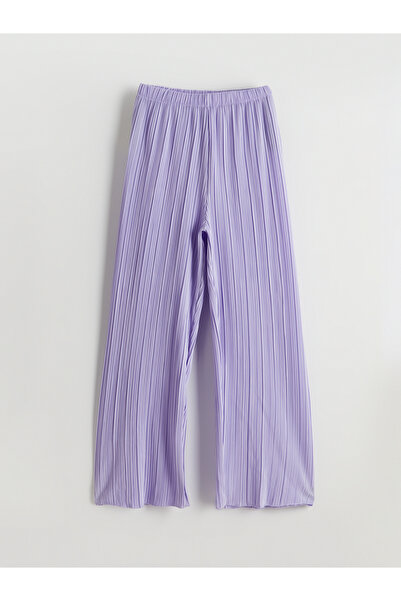 LC Waikiki Pantaloni de fete texturati cu talie elastică