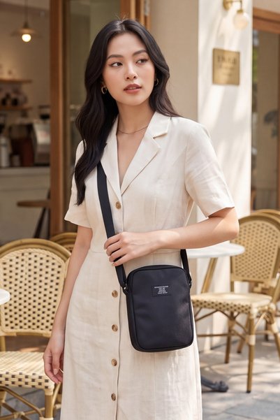Liarca Adjustable Strap Unisex Mini Messenger Bag Daily Cross Shoulder Bag Phone and Wallet Bag