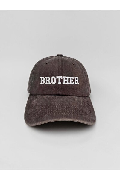 ŞapkaMania Brown Brother Washed Vintage Baseball Cap Hat