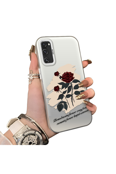 CHICASELUX Samsung Galaxy S20 Fe 4G/5G Compatible Retro Red Rose Printed Impa...
