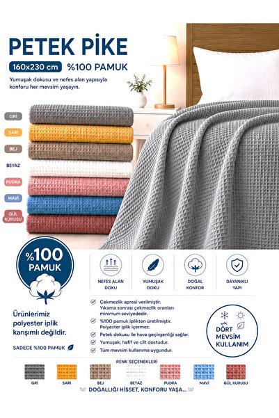 Dotamess Petek Pike 100% Cotton Single Size 160X230 cm – Soft, Breathable, Al...